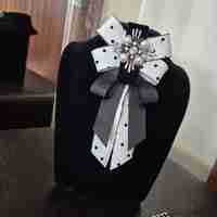 Polka Dot Pearl Bow Brooch