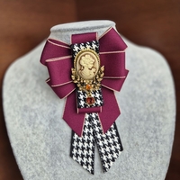 Burgundy Bow Brooch