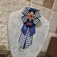 Blue Bow Brooch