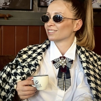 Black and White Bow Brooch