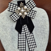 Black and White Velvet Brooch