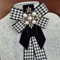 Black and White Velvet Brooch