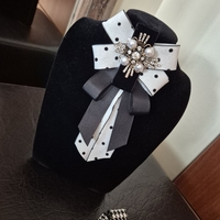 Polka Dot Pearl Bow Brooch