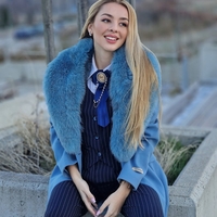 Blue Bow Brooch