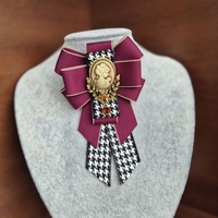 Burgundy Bow Brooch