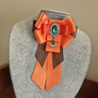 Orange Bow Brooch
