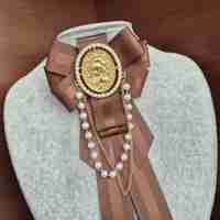 Brown Bow Brooch