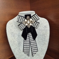 Black and White Velvet Brooch