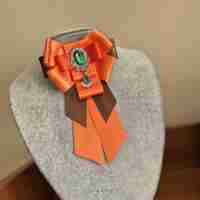 Orange Bow Brooch