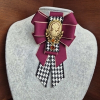 Burgundy Bow Brooch