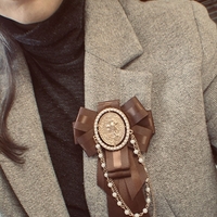 Brown Bow Brooch