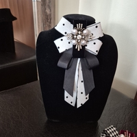 Polka Dot Pearl Bow Brooch
