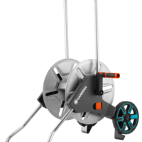 GARDENA AquaRoll M Metal hose trolley, hose reel, sturdy material, kick&stand