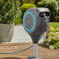 Terrace Hose Box RollUp M, 20 m hose, turquoise, automatic roll-up