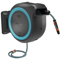 Battery-Powered Wall-Mounted Hose Box PowerRoll XXL solo, 40 m, turquoise