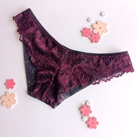 Луксозна дамска бразилиана Plum от дантела и еластичен тюл