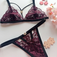Луксозен дантелен комплект бельо Plum | MS Lingerie
