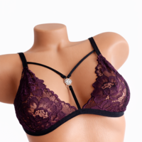 Луксозен дантелен комплект бельо Plum | MS Lingerie