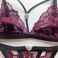 Луксозен дантелен комплект бельо Plum | MS Lingerie