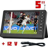 Портативен телевизор NVOX-NX-5T, 5 инча, Акумулаторна батерия, DVB-T2, USB