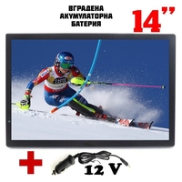Портативен телевизор NVOX NX-14T, 14 инча, Вградена батерия, DVB-T2, USB