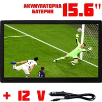 Портативен телевизор NVOX NX-16T, 15.6 инча, Вградена батерия, DVB-T2, USB