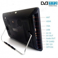 Портативен телевизор NVOX NX-12T, 12 инча, Вградена батерия, DVB-T2, USB