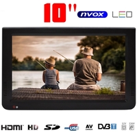 Портативен телевизор NVOX NX-10T, 10 инча, Вградена батерия, DVB-T2, USB