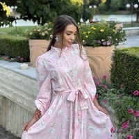 Флорална рокля в розово