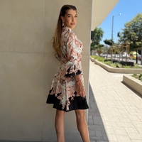 Флорална рокля с коланче