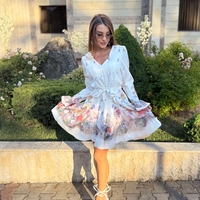 Флорална рокля с колан