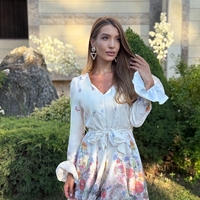 Флорална рокля с колан
