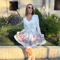 Флорална рокля с колан