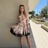 Флорална рокля с коланче