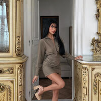 Рокля тип риза в бежово