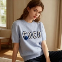 Пухена блузка с къс ръкав