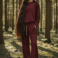 КОМПЛЕКТ с пайети Бордо и черно