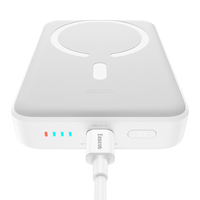 Baseus Magnetic Mini Induction Powerbank 10000mAh 30W - white + USB-C - USB-C cable Baseus
