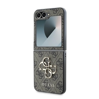 Guess GUHCZF64GMGBR Samsung Galaxy Z Flip6 F741 brown Leather 4G Metal Logo