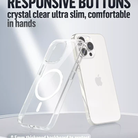 BLUEO Crystal Pro Drop Resistance Phone Case With Magnetic iPhone 15 Pro Max, прозрачен