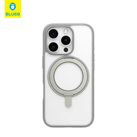 BLUEO Skin Friendly Magnetic Case with 360 Rotatable Stand iPhone 16 Pro, grey