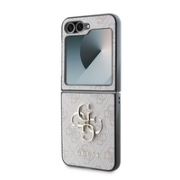 Guess GUHCZF64GMGPI Samsung Galaxy Z Flip6 F741 pink Leather 4G Metal Logo