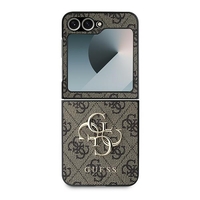 Guess GUHCZF64GMGBR Samsung Galaxy Z Flip6 F741 brown Leather 4G Metal Logo