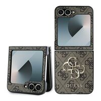 Guess GUHCZF64GMGBR Samsung Galaxy Z Flip6 F741 brown Leather 4G Metal Logo