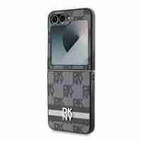 DKNY DKHCZF6PCPTSSK Samsung Galaxy Z Flip6 F741 black Chequered Pattern Printed Stripes