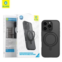 BLUEO Skin Friendly Magnetic Case with 360 Rotatable Stand iPhone 16 Pro Max, black