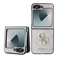 Guess GUHCZF64GMGPI Samsung Galaxy Z Flip6 F741 pink Leather 4G Metal Logo