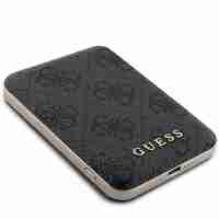 Guess Powerbank MagSafe 15W 5000mAh black 4G Leather Metal Logo MagSafe