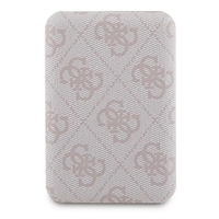 Guess Powerbank MagSafe 15W 5000mAh pink 4G Leather Metal Logo MagSafe