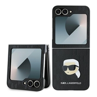 Karl Lagerfeld KLHCZF6PGKSKIHK Samsung Galaxy Z Flip6 black Saffiano Monogram